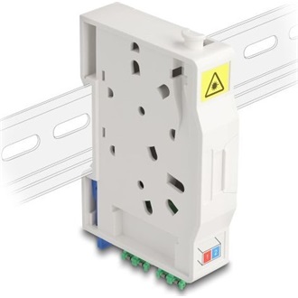 Delock Optikai szál csatlakoztató doboz DIN sínhez csatlakozó tartállyal és 2 xLC Duplex coupler-rel