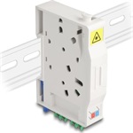 Delock Optikai szál csatlakoztató doboz DIN sínhez csatlakozó tartállyal és 2 xLC Duplex coupler-rel