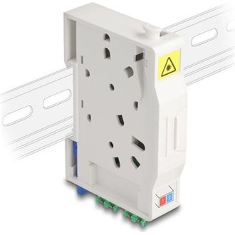 Delock Optikai szál csatlakoztató doboz DIN sínhez csatlakozó tartállyal és 2 xLC Duplex coupler-rel