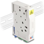 Delock Optikai szál csatlakoztató doboz DIN sínhez csatlakozó tartállyal és 2 x SC Simplex coupler-rel
