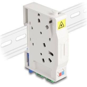 Delock Optikai szál csatlakoztató doboz DIN sínhez csatlakozó tartállyal és 2 x SC Simplex coupler-rel