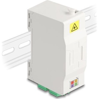 Delock Optikai szál csatlakoztató doboz DIN sínhez csatlakozó tartállyal és 4 xLC Duplex coupler-rel