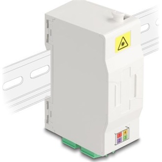 Delock Optikai szál csatlakoztató doboz DIN sínhez csatlakozó tartállyal és 4 xLC Duplex coupler-rel