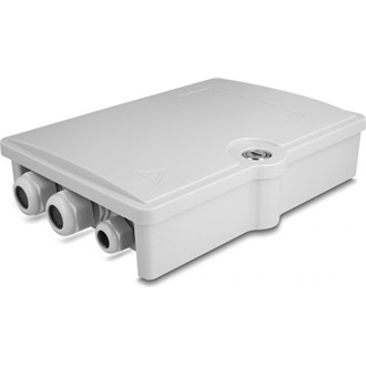 Delock Optikai szál elosztó doboz belső és külső használatra IP55 vízhatlan, zárható 6 port szürke