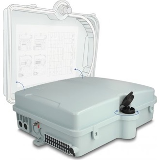 Delock Optikai szál elosztó doboz belső és külső használatra IP65 vízhatlan, zárható 24 port szürke