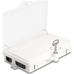 Delock Optikai szál elosztó doboz beltéri és kültéri használatra IP65 vízálló, zárható 2 portos fehér