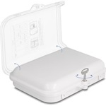 Delock Optikai szál elosztó doboz beltéri és kültéri használatra IP65 vízálló, zárható 8 portos fehér