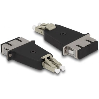 Delock Optikai szál hibrid párosító LC Duplex apa - SC Duplex anya bézs