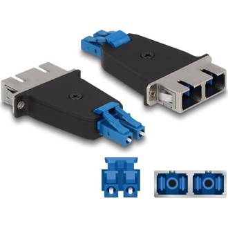 Delock Optikai szál hibrid párosító LC Duplex apa - SC Duplex anya kék