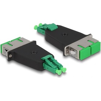 Delock Optikai szál hibrid párosító LC Duplex apa - SC Duplex anya zöld