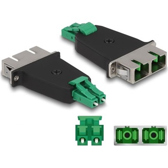 Delock Optikai szál hibrid párosító LC Duplex apa - SC Duplex anya zöld