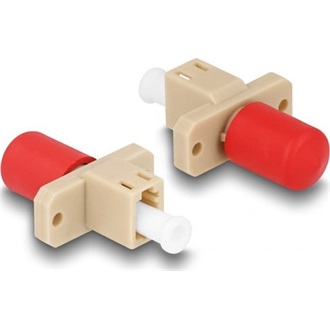 Delock Optikai szál hibrid párosító LC Simplex anya - ST Simplex anya bézs