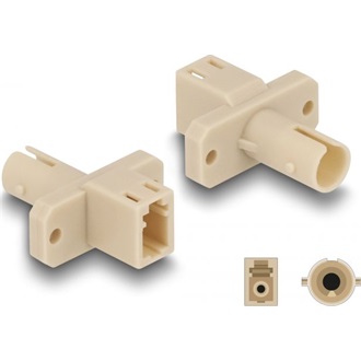 Delock Optikai szál hibrid párosító LC Simplex anya - ST Simplex anya bézs