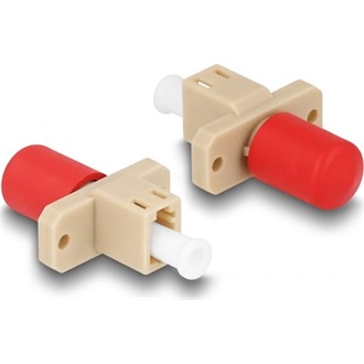 Delock Optikai szál hibrid párosító LC Simplex anya - ST Simplex anya bézs