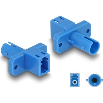 Delock Optikai szál hibrid párosító LC Simplex anya - ST Simplex anya kék