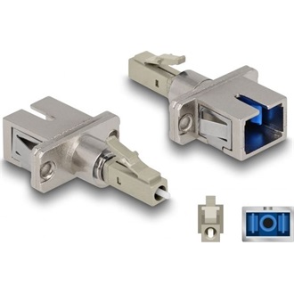 Delock Optikai szál hibrid párosító LC Simplex apa - SC Simplex anya bézs