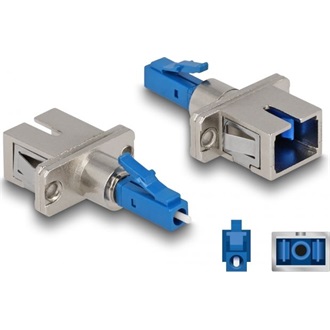 Delock Optikai szál hibrid párosító LC Simplex apa - SC Simplex anya kék