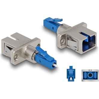 Delock Optikai szál hibrid párosító LC Simplex apa - SC Simplex anya kék