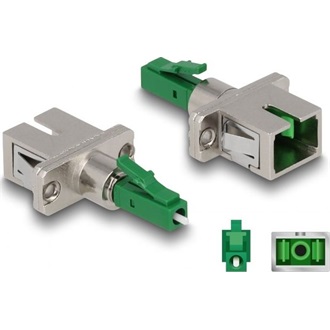 Delock Optikai szál hibrid párosító LC Simplex apa - SC Simplex anya zöld