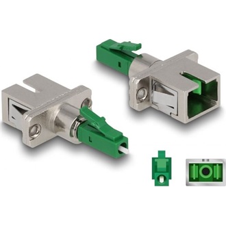 Delock Optikai szál hibrid párosító LC Simplex apa - SC Simplex anya zöld