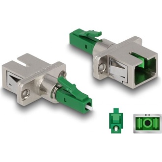 Delock Optikai szál hibrid párosító LC Simplex apa - SC Simplex anya zöld