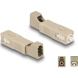 Delock Optikai szál hibrid párosító SC Simplex apa - LC Simplex anya bézs