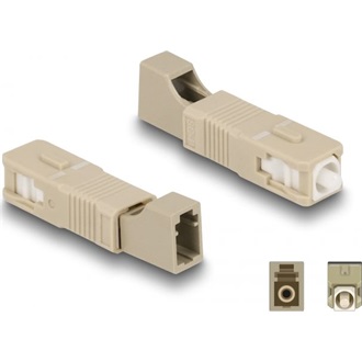 Delock Optikai szál hibrid párosító SC Simplex apa - LC Simplex anya bézs