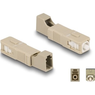 Delock Optikai szál hibrid párosító SC Simplex apa - LC Simplex anya bézs