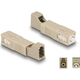 Delock Optikai szál hibrid párosító SC Simplex apa - LC Simplex anya bézs