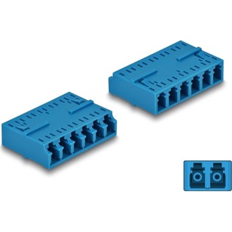 Delock Optikai szál kapcsolat HD LC Hexaplex anya - LC Hexaplex anya kék