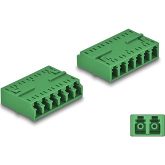 Delock Optikai szál kapcsolat HD LC Hexaplex anya - LC Hexaplex anya zöld