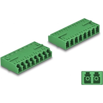 Delock Optikai szál kapcsolat HD LC Octuplex anya - LC Octuplex anya zöld