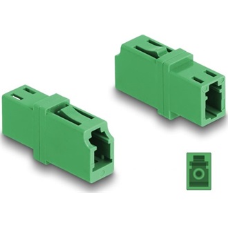 Delock Optikai szál párosító LC Simplex anya - LC Simplex anya APC zöld
