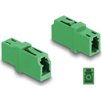 Delock Optikai szál párosító LC Simplex anya - LC Simplex anya APC zöld