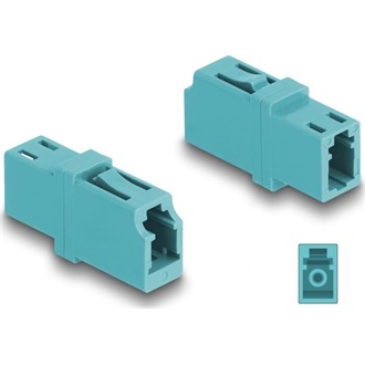 Delock Optikai szál párosító LC Simplex anya - LC Simplex anya OM3 aqua