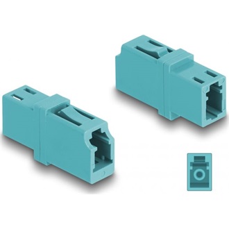 Delock Optikai szál párosító LC Simplex anya - LC Simplex anya OM3 aqua