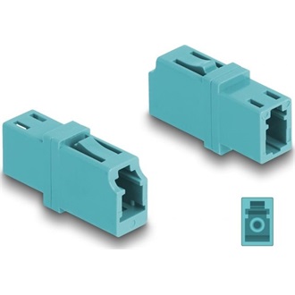 Delock Optikai szál párosító LC Simplex anya - LC Simplex anya OM3 aqua