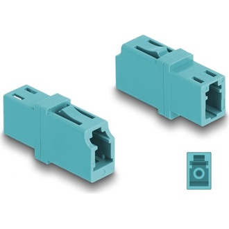 Delock Optikai szál párosító LC Simplex anya - LC Simplex anya OM3 aqua