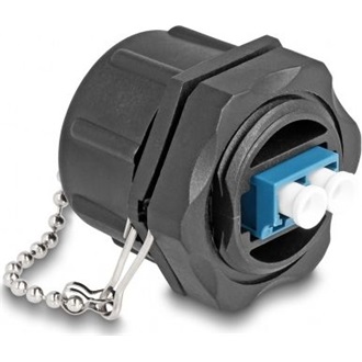 Delock Optikai szálas beépített csatlakozó LC Duplex - LC Duplex védő kupakkal egy módozatú IP68 por és vízvédelem