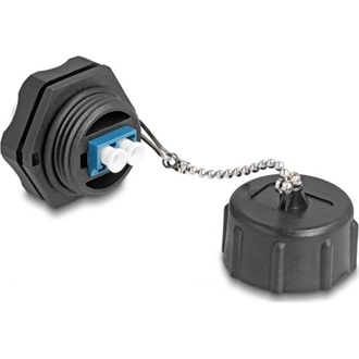 Delock Optikai szálas beépített csatlakozó LC Duplex - LC Duplex védő kupakkal egy módozatú IP68 por és vízvédelem