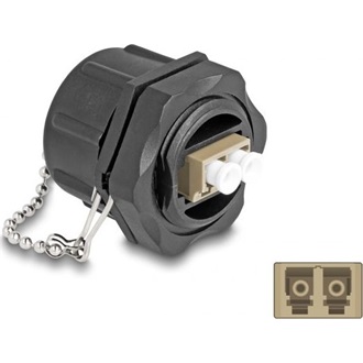 Delock Optikai szálas beépített csatlakozó LC Duplex - LC Duplex védő kupakkal sokoldalú IP68 por és vízvédelem