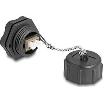 Delock Optikai szálas beépített csatlakozó LC Duplex - LC Duplex védő kupakkal sokoldalú IP68 por és vízvédelem