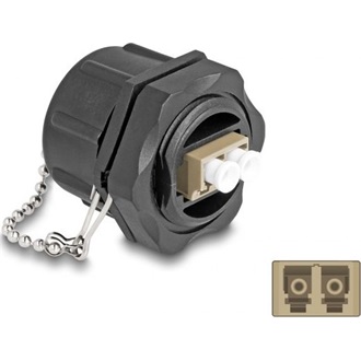 Delock Optikai szálas beépített csatlakozó LC Duplex - LC Duplex védő kupakkal sokoldalú IP68 por és vízvédelem