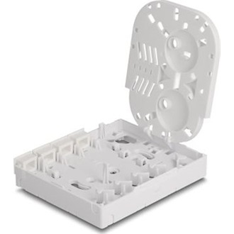 Delock Optikai szálas csatlakozó doboz FTTH falra szerelhető 4 x SC Simplex vagy LC Duplex számára, fehér színű