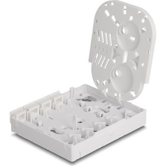 Delock Optikai szálas csatlakozó doboz FTTH falra szerelhető 4 x SC Simplex vagy LC Duplex számára, fehér színű