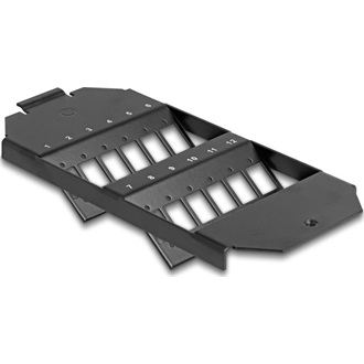 Delock Optikai szálas foglalat 12 portos SC Simplex / LC Duplex párosítókhoz fekete