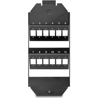 Delock Optikai szálas foglalat 12 portos SC Simplex / LC Duplex párosítókhoz fekete