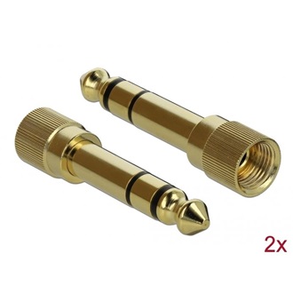 Delock Jack stereo 3,5mm (3pin) -> Jack stereo 3,5mm (3pin) M/M audio kábel 2m fekete +6,35mm adapter