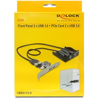Delock PCI-E x1 - USB3.0 IO vezérlő + Front Panel 2x USB 3.0