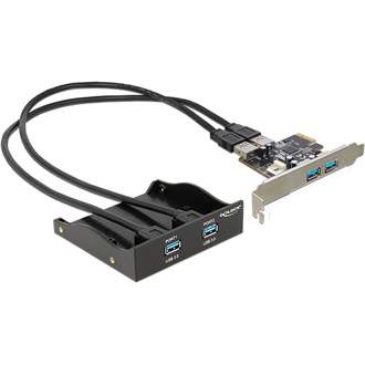 Delock PCI-E x1 - USB3.0 IO vezérlő + Front Panel 2x USB 3.0